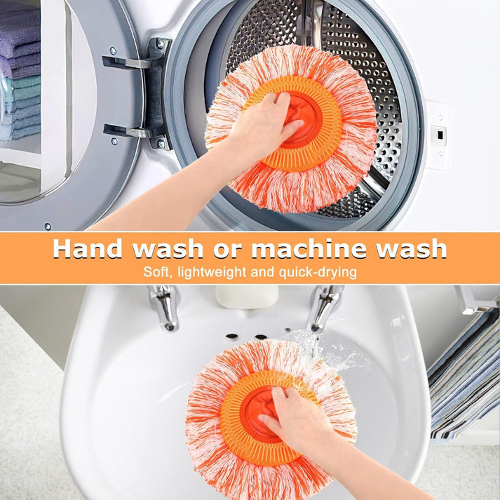 Long-Handle Telescopic Cleaning Mop – 360° Rotating Microfiber Dust Mop with Detachable Head