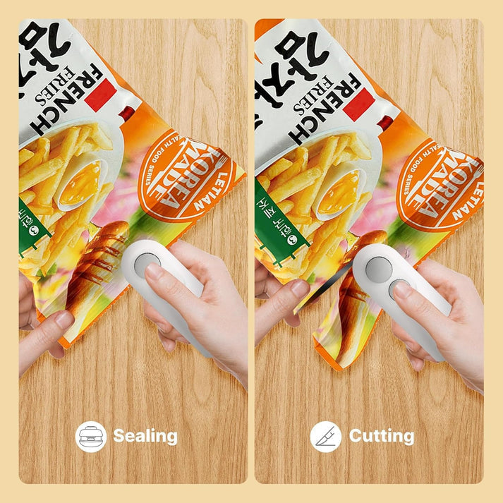 Mini Heat Sealing Machine 2-in-1 Cutter & Sealer | USB Rechargeable