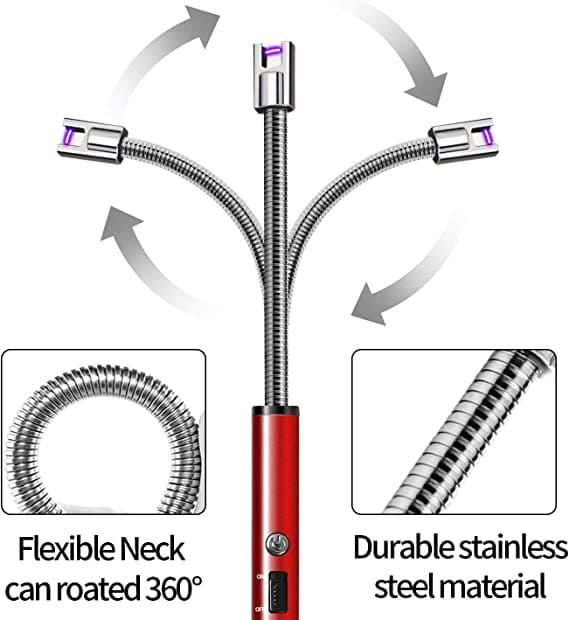 Rechargeable Arc Light Metal | Kitchen USB Arc Lighter With Hanging Hook