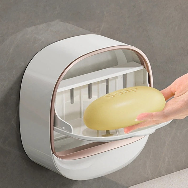 2PC Soap Box Wall Mounted Light Luxury Soap Holder