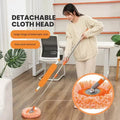Long-Handle Telescopic Cleaning Mop – 360° Rotating Microfiber Dust Mop with Detachable Head