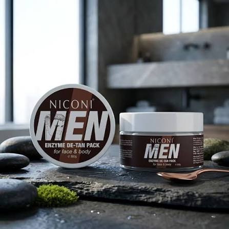 Niconi Men Enzyme De-Tan Cream | Tan Removal, Brightening & Deep Cleansing for Men | 100ml